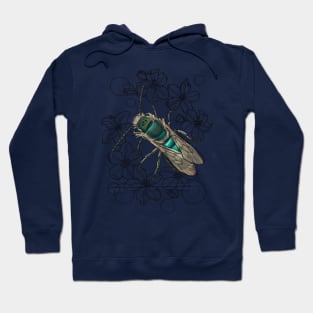 Blue, Orchard, Mason Bee Doodle Hoodie